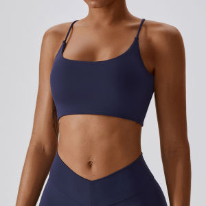 Áo Bra Tập Yoga Disko 8233 Thể Thao Nữ Dây Chéo Lưng Áo 2 Lớp Có Mút Lót