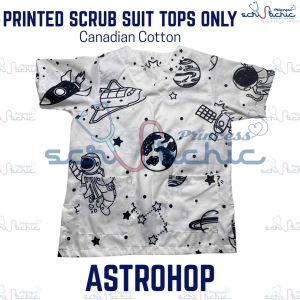 PSC Printed Scrub Suit Top Only for Men & Women/ Canadian Cotton/Medical nurse vet yaya uniform
