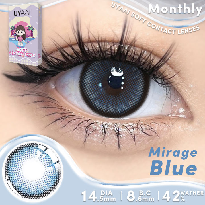 (0.00-6.00)%20Power%20UYAAI%201%20Pair%20Colored%20Contact%2014.5mm%20Mirage%20Brown%20Green%20Blue%20Gray%20Wearing%20Soft%20Lens%20Natural%20Look%20Monthly%20Replacement%20-%20Image%208