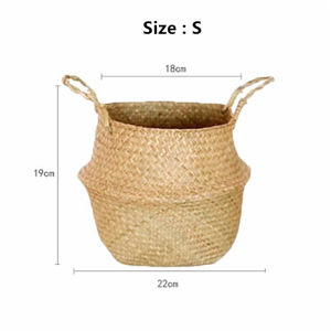 Johor Seller | Seagrass Wickerwork Basket Rattan Hanging Flower Pot Dirty Laundry Hamper Storage Basket
