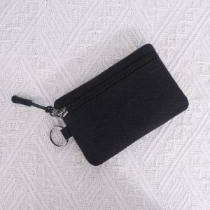 Simple Style Wallet  Mini Canvas Small Bag Coin Purse Mini Canvas Coin Bag Fashion Zipper Key Bag Portable Card Holder I