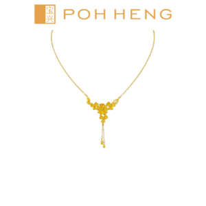 Poh Heng Jewellery 24K Nemophila Necklace in Yellow Gold [Price By Weight]