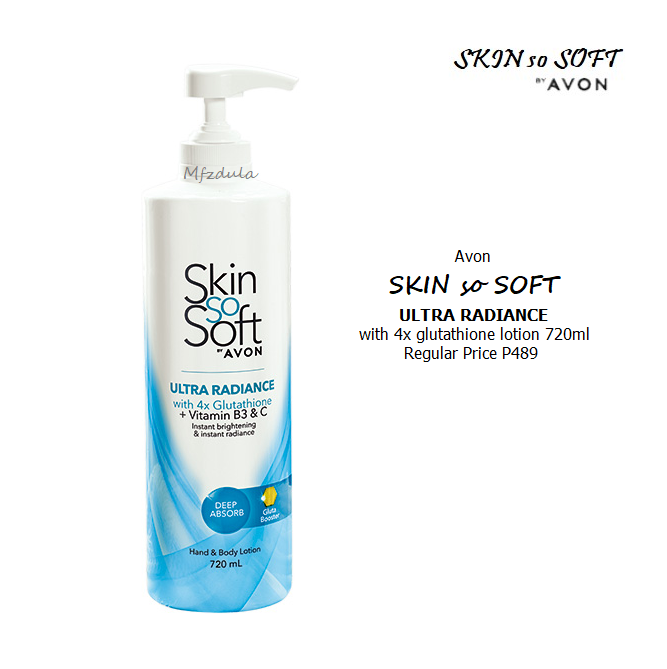 Avon SKIN SO SOFT ultra radiance with 4x glutathione hand & body lotion