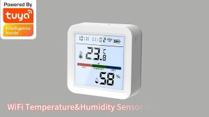 Tuya Smart WiFi Temperature Humidity Sensor Monitor with Screen Thermometer Hygrometer with Date and Time Display
