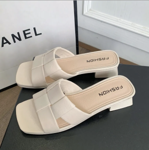 FH Women Summer Slippers Weave Design Casual Sandals Soft Sole Anti-Slip Fashion Outdoor YT-2410