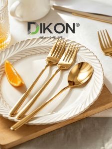 12pcs Cutlery Set Spoon and Fork Set Stainless Dinnerware Korean Spoon Fork Set Food Grade Flatware Mirror Polished DIKON®