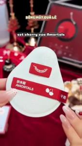 [BD] Bông Mút Trang Điểm Amortals Cherry 2 Series – Bề Mặt Nhung Mịn Đàn Hồi Tán Nền Nhanh Không Hút Kem Kèm Hộp Hoa