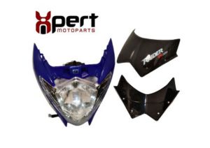 Original Yoto Cowling Red/Blue with Headlight Assembly & Windshield for Raider 150 Reborn