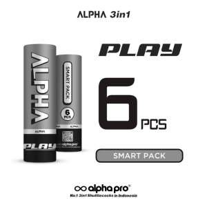 Kok Bulutangkis ALPHA PLAY 3in1 Smart Pack Shuttlecock Original Isi 6