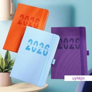 uyhkjn High-quality 2026 Planner Notebook Daily Weekly Monthly Calendar Planner A5 Size With Faux Leather Cover For Business Student