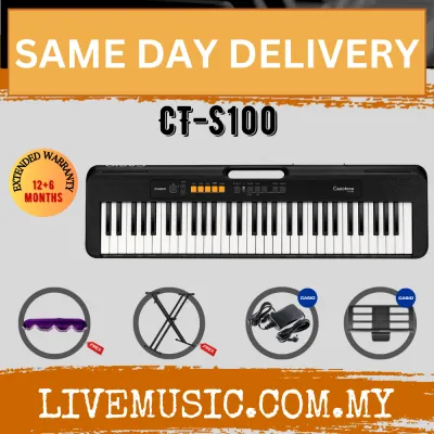 Casio CT-S100 61-Keys Casiotone Keyboard with Keyboard Stand Piano Bench and stand (CTS100/CT S100)
