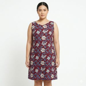 Exclusive Zipped Dress (Size L) - 100% Genuine Handmade Batik- Hand-Stamped