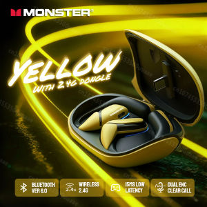 Monster Mission AC100 Open Ear Earphone หูฟังไร้สายบลูทูธ 6.0 สำหรับการเล่นเกม หนัง และฟังเพลง มีไมโครโฟน พร้อมฮุกหู เวลาเล่นได้ 32 ชั่วโมง หูฟังแบบ 2.4GHz