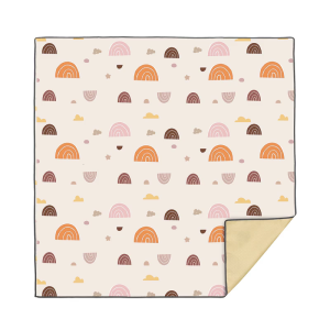 Large 130x130cm Baby Feeding Chair Floor Mat with Unique Pattern Design Silicone Backing For Easy Cleanup