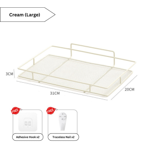 Ready Stock Traceless Wall Mounted Storage Tray Rack Shelf Wifi Router Remote Control Diffuser Book TV Box Vase Ipad Tablet DVD Player Hanging Holder Cheap Simple Durable Space Saving Multifunctional Use Heat Dissipation Home Living Bedroom Balcony Office
