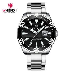 CHENXI Business Mens Watch Top Trend Fashion Quartz Watch For Men Stainless Steel Waterproof Luminous Chronograph Watches