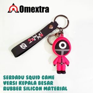 Gantungan Kunci Labubu gantungan tas Labubu Boneka Pink Soldier Squid Game Gantungan Kunci Cartoon KeyChain Silicon Gantungan Kunci Mobil