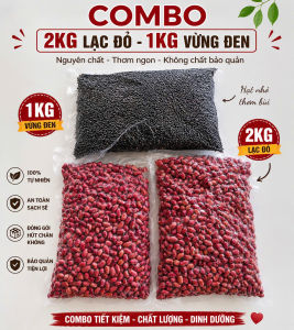 🌿 COMBO 3KG: (2KG LẠC ĐỎ + 1KG VỪNG ĐEN )– ĐÓNG TÚI HÚT CHÂN KHÔNG