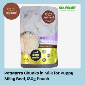 PetMarra Chunks in Milk for Puppy Milky Beef All Breeds Chunks in Milk 130g Pouch