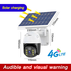 Modern Lantern  4G/Wifi Solar Power CCTV Camera Waterproof IP665 Wireless WiFi Outdoor Camera PTZ With Built In Battery Support SD card energy conservation Annual 0 electricity charges