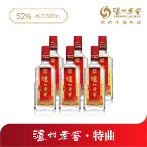 Six Bottles Luzhou Laojiao Tequ Baijiu Alcohol 52% 500ml