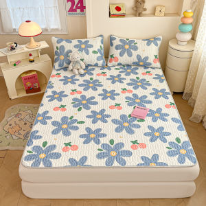 Floral Print Natural Latex Summer Cooling Mat Ice Silk Cool Touch Single Double Mattress Pad Soft Breathable Summer Mat for Bed2026