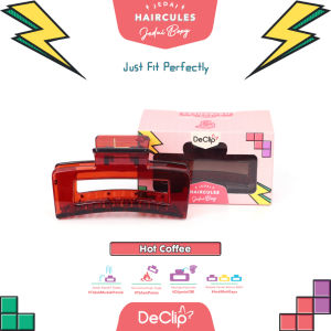 DeClip Jedai Boxy Haircules Jepit Kotak Ukuran 9cm Warna Hot Coffee
