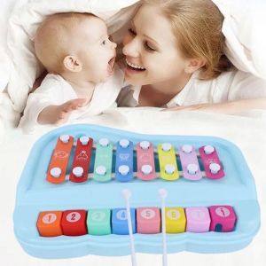 SELENAAL Hand Knock 8-note Xylophone Piano Toys Music Play Plastics Music Instruments Montessori Toys Baby Educational Toys 2 in 1 Early Education Piano Toy Music Enlightenment