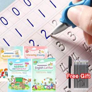 Magic Ink Copybooks Reusable Workbooks Grooves Handwriting Magic Practice Copybook for Kids Print Writing