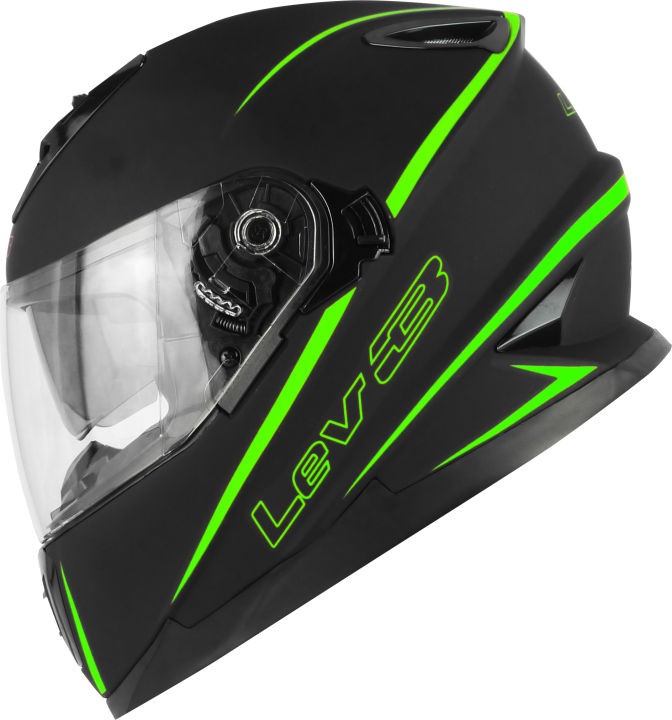 Lev3® BJ-9930 Sleek Motorcycle Helmet FullFace Dual Visor Lens