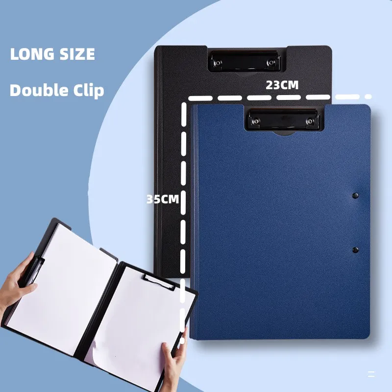 360° Foldable Clipboard Binder – A4 Size With Pen Holder & Double Clips, 5-Pack