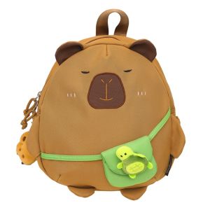 Girly Cute Kapibara Backpack Large Capacity Student Campus School Bag Girl Versatile Storage Backpack