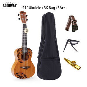 Acouway Ukulele Soprano/Concert Beginner Mahogany 21/23 Inches Ukelele With FREE Accessory Set