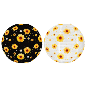 Gói 6 hoa hướng dương tinh xảo theo chủ đề Đèn Lồng Giấy treo đèn lồng 9.8inch cho các bữa tiệc mùa hè và kiểu dáng lễ hội