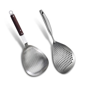 Konco Stainless Steel Strainer with long Handle Food Strainer Kitchen Colander 304 stainless steel colander Dumpling hot pot noodles scoop Food strainer Fried foods Container