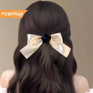 【PCWFKef】 2 cái kẹp tóc nơ thời trang cho phụ nữ kẹp tóc bên nơ cổ điển kẹp tóc cô gái dễ thương barrettes Phụ kiện tóc