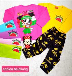SETELAN PALESTINA ANAK CEWE GAMBAR TERBARU BUAT USIA 2-10 THN / SETELAN CEWE LENGAN PANJANG CELANA PANJANG PP TERBARU