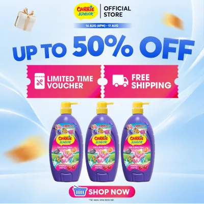 [Bundle of 3] CARRIE JUNIOR Hair & Body Wash - Cheeky Cherry (1000g) [Free Toy] Nourishing & Moisturising Skin