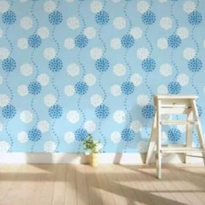 Wallpaper Sticker Dinding Kamar BUNGA DANDELION BIRU WPS075 Wallpaper Stiker Dekorasi Tembok Rumah