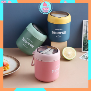 Bình ủ cháo bình giữ nhiệt TEDEMEI 530ml 2 lớp lõi inox 304 kèm muỗng siêu tiên lợi PAMA STORE AD01