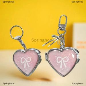 [COD] Springhooe Y2K Trendy Heart Folding Mirror Keychain Sweet Cool Metal Keyring Makeup Mini Mirror Fashion Bag Pendant Girly Gifts