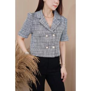 [ Modise ] Celina Tweed Button Shirt / Atasan Wanita