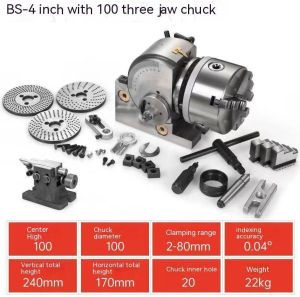 BS-0 4/5 inch 100mm 125mm 3-Jaw Chuck Precision Semi with Tailtop 3-15 Universal Dividing head milling machine Dividing head
