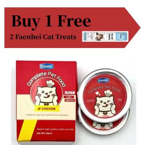 Ready Stock!! 50g*2 2 in 1 box Faenbei Cat Completed Canned Food Main Course Food Chicken Flavor