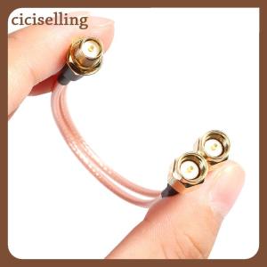 [ciciselling] SMA to 2X SMA Male Female Y type Splitter Combiner Jumper Cable Pigtail