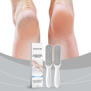 EELHOE Double Sided Stainless Steel Foot File Household foot care tools gently remove calluses and keratin for daily care Double Sided Stainless Steel Foot File Double-sided Metal Foot File Double Sided Foot File