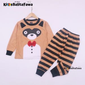 Piyama Za-ra Kids Size 4-6 Tahun / EXPORT Quality Baju Tidur Karakter Kaos Lengan Celana Panjang Kios Balita Fawa
