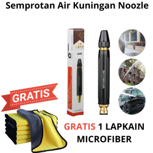 GRATIS 1 KAIN MICROFIBER-Hose Nozzle Spray Semprotan Kuningan Kepala Semprotan Air Taman Mobil