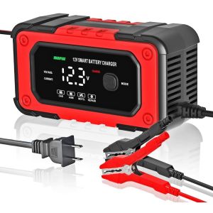 【Local shipping】CHUANGCHAO 12V 6A digital display Car Motorcycle Battery Charger Safety Protections Lead Acid Battery