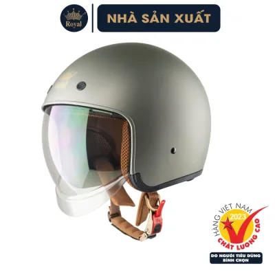 MŨ BẢO HIỂM TRÙM ĐẦU 3/4 KÍNH ÂM LÓT THÁO RỜI CHÍNH HÃNG ROYAL M139